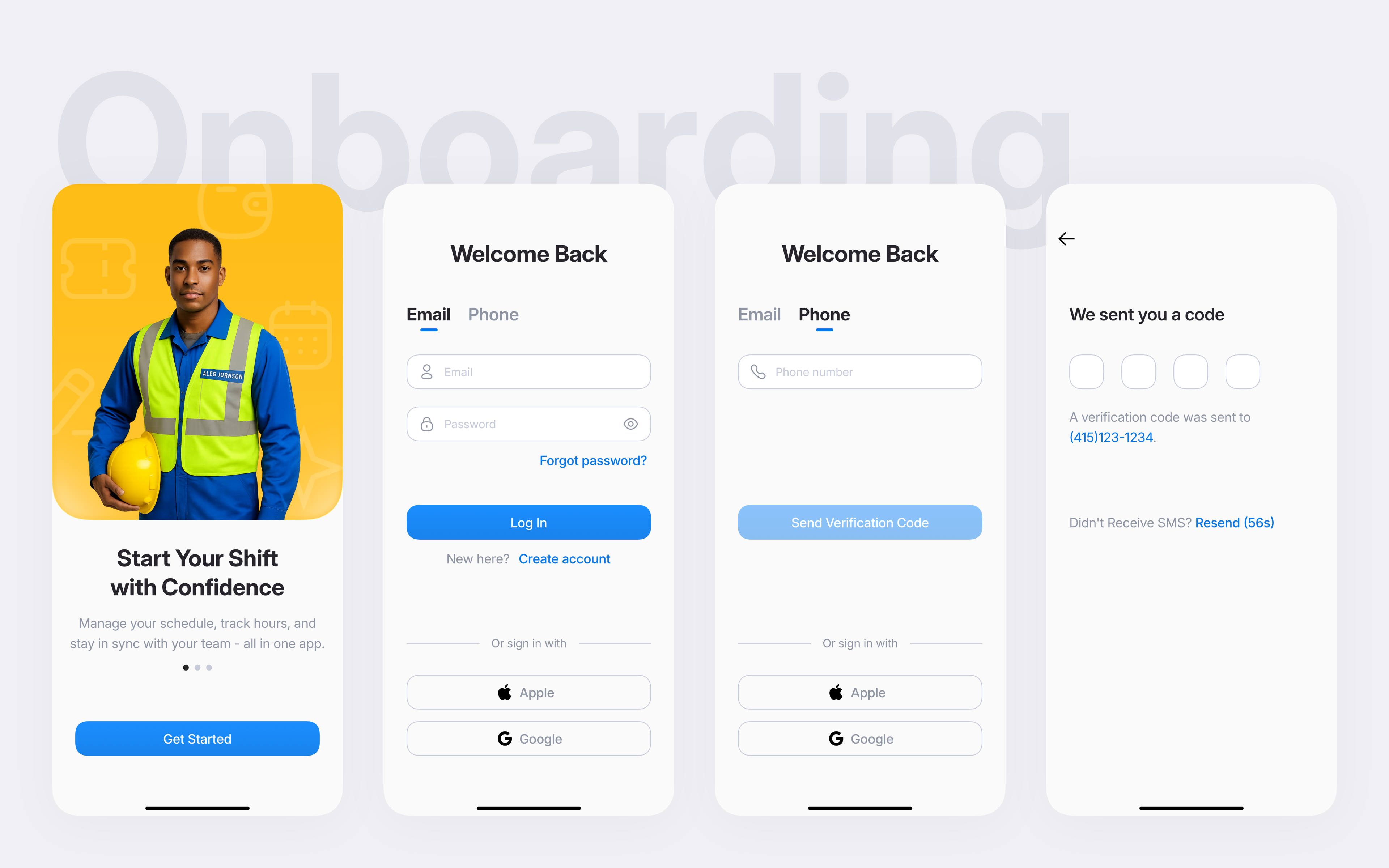 Attendance flow with large button and location guardrails