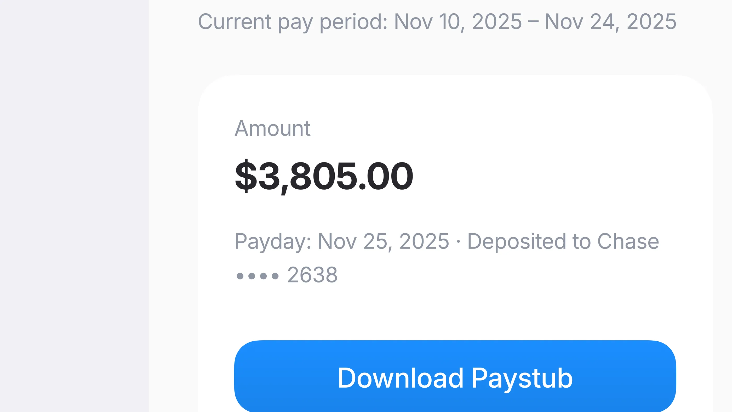 International-edition pay-summary detail with category breakdown, FX conversion line, and policy footnotes
